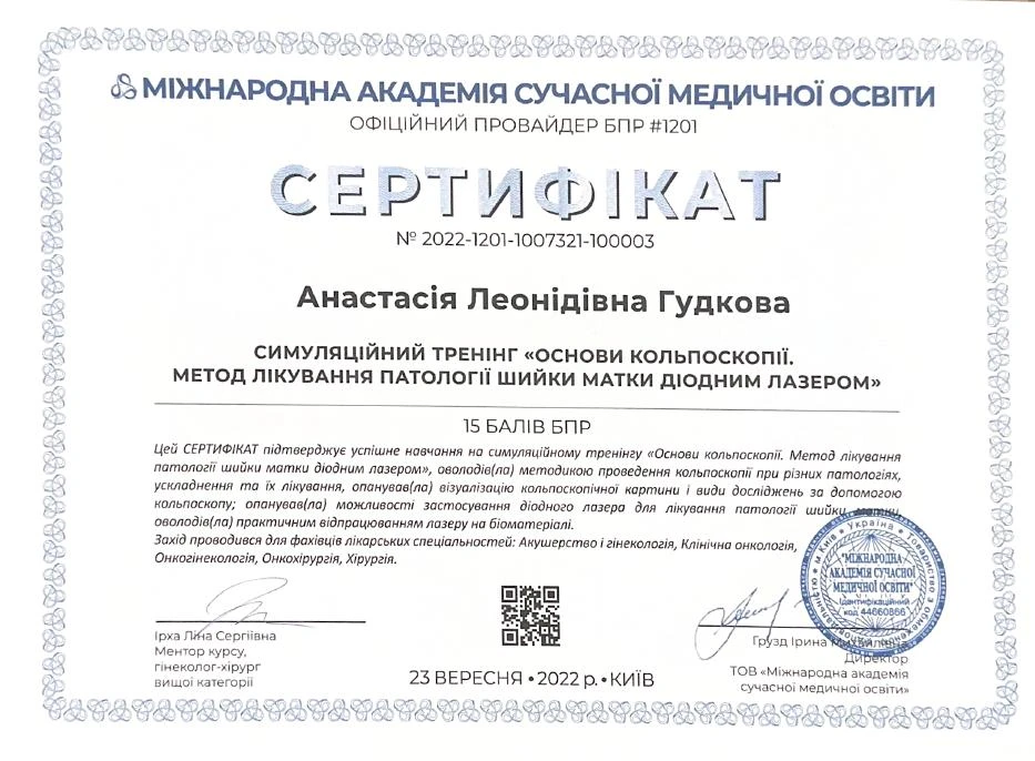 Гудкова Анастасия Леонидовна