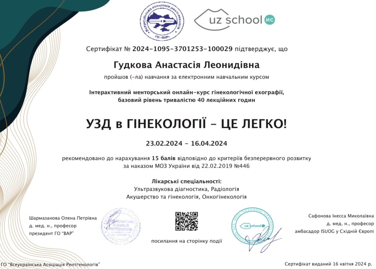 Гудкова Анастасия Леонидовна